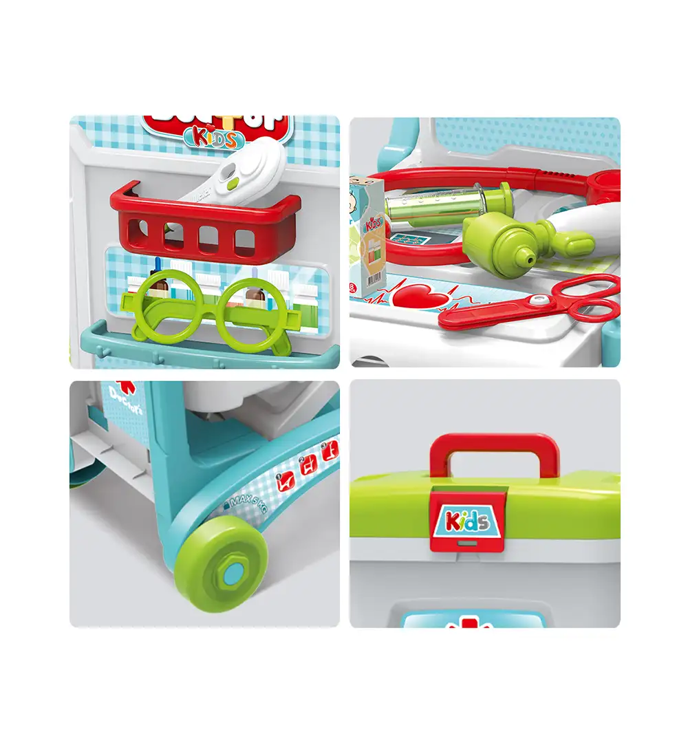 3-in-1 Kids Doctor Cart Playset