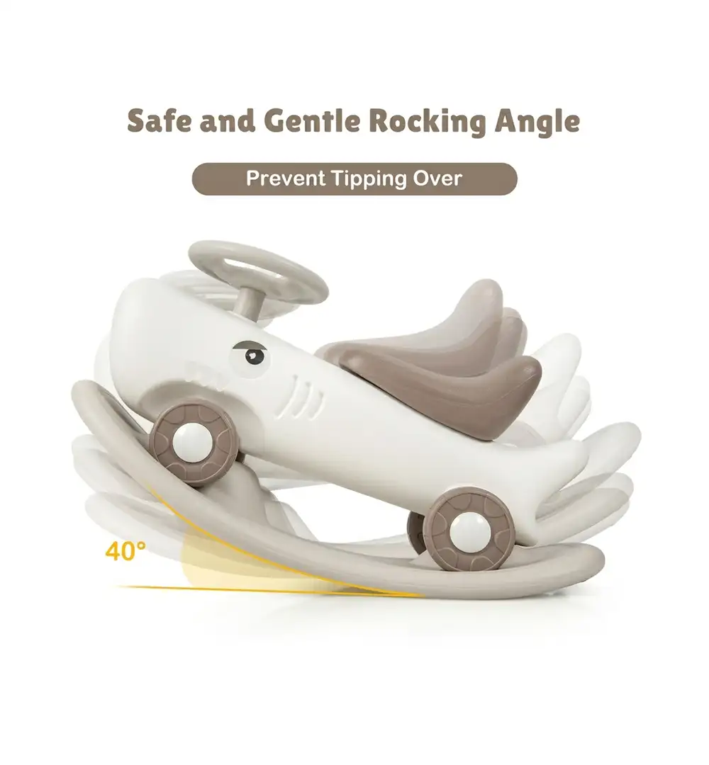 3-in-1 Shark Toddler Rocking Horse