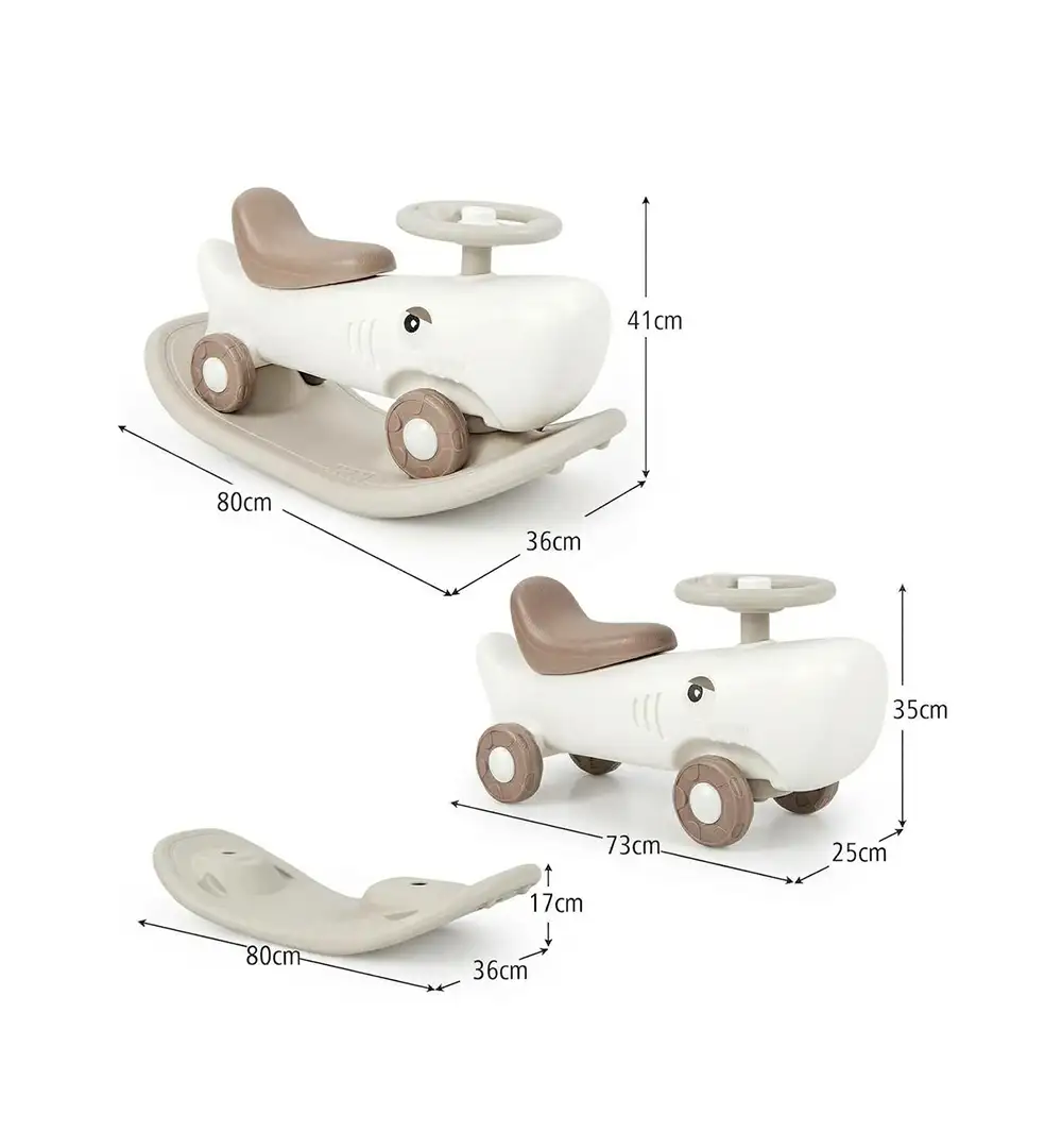 3-in-1 Shark Toddler Rocking Horse