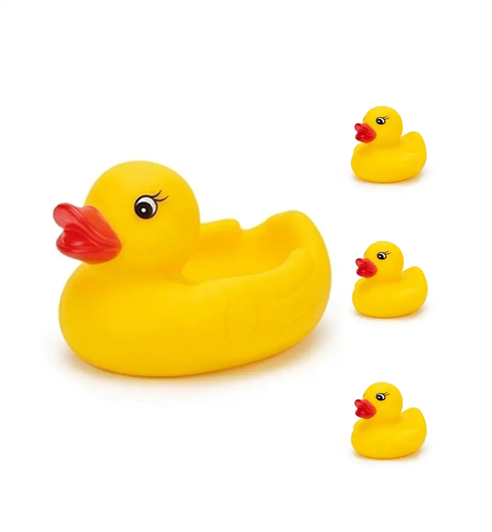 Yellow Rubber Duck Bath Toy Set