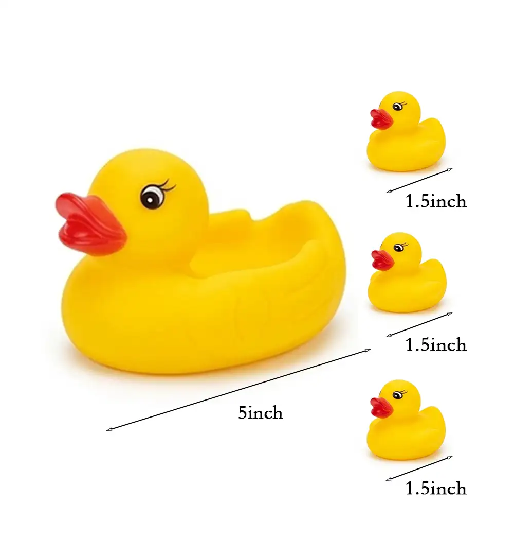 Yellow Rubber Duck Bath Toy Set